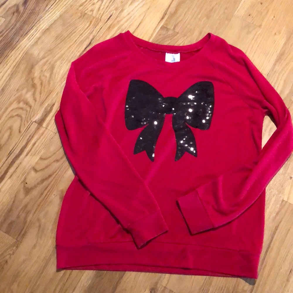 Red sequin sweater